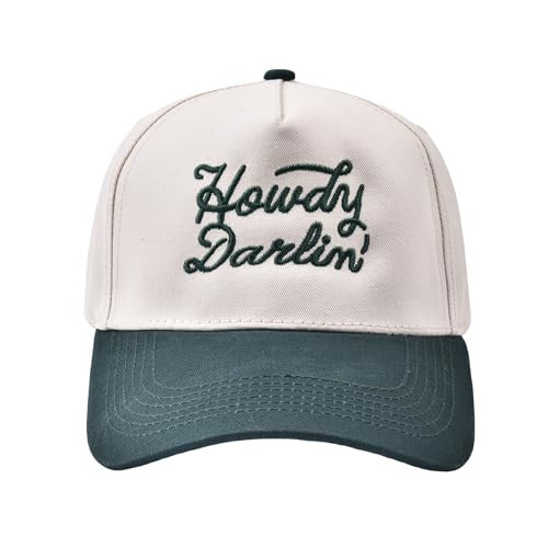 Howdy Darlin' Vintage Hat Two-Tone Funny Trucker Hat Trendy Embroidered Baseball Cap for Women Men Green | Amazon (US)