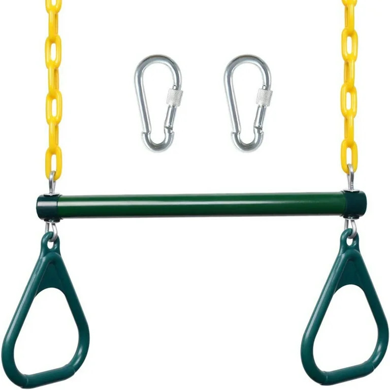 18" Trapeze Swing Bar Rings 48" Heavy Duty Chain Swing Set Accessories with Locking Carabiners Mo... | Walmart (US)
