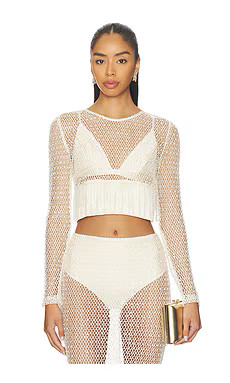 PatBO Crochet Bloom Top in Beige from Revolve.com | Revolve Clothing (Global)