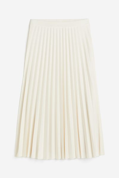 Pleated skirt - Cream - Ladies | H&M GB | H&M (UK, MY, IN, SG, PH, TW, HK)