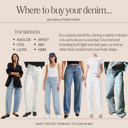 CAPSULE WARDROBE STAPLES:

Where to buy your denim jeans for your capsule wardrobe spring

#jeans #denim #capsulewardrobe #springcapsule #wardrobestaples 

#LTKstyletip #LTKfindsunder100 #LTKSeasonal