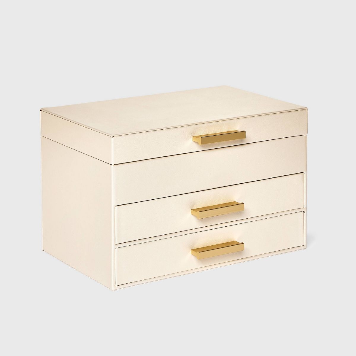 Three Drawer Wood Organizer Jewelry Box - A New Day™ Light Brown | Target