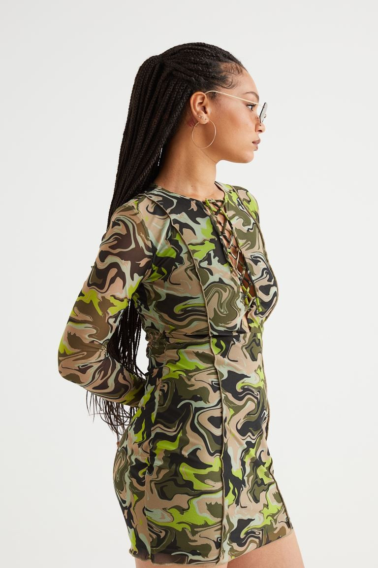 Lacing-detail Mesh Dress | H&M (US + CA)