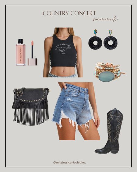 Country concert outfit inspo,  black country boots, fringe purse, Amazon fashion, outdoor concert 

#LTKfindsunder50 #LTKFestival #LTKstyletip