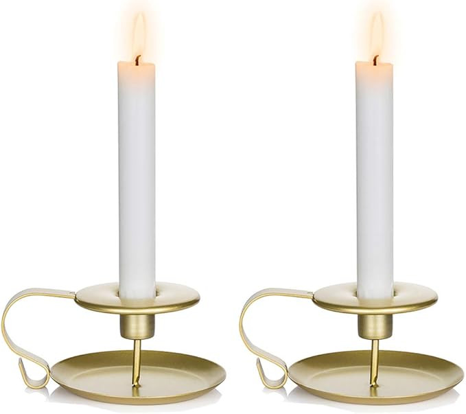 Nuptio Taper Candle Holder Chamberstick Candlestick Holders, Gold Table Candle Holders for Weddin... | Amazon (CA)