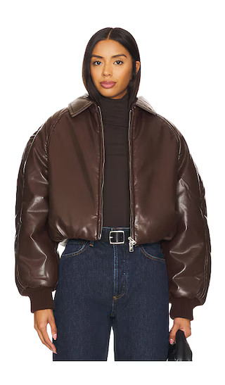 X Shoreditch Ski Club Tate Padded Bomber in Espresso | Revolve Clothing (Global)