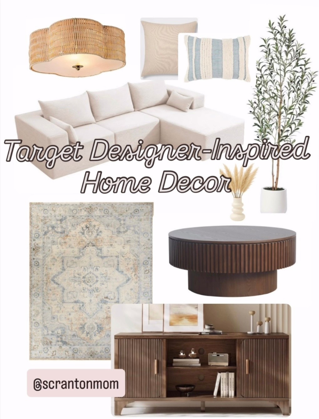All of this is from Target! 🎯 Designer-inspired living room style for less ✨ I pulled together a full space using affordable finds from Target — including the sofa, rug, TV stand, lighting, pillows, and more so you can recreate the whole look without overspending. Love when budget pieces come together to feel high-end and cohesive.

#LTKSaleAlert #LTKHome