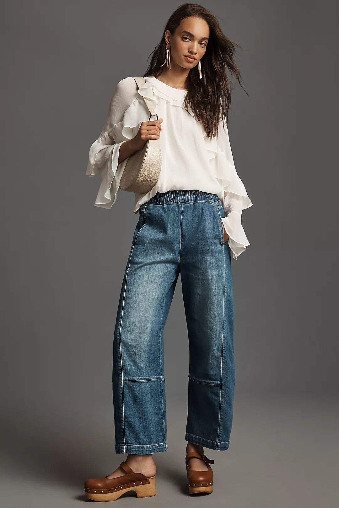 Pilcro Izzie Relaxed Pull-On Barrel Jeans | Anthropologie (US)