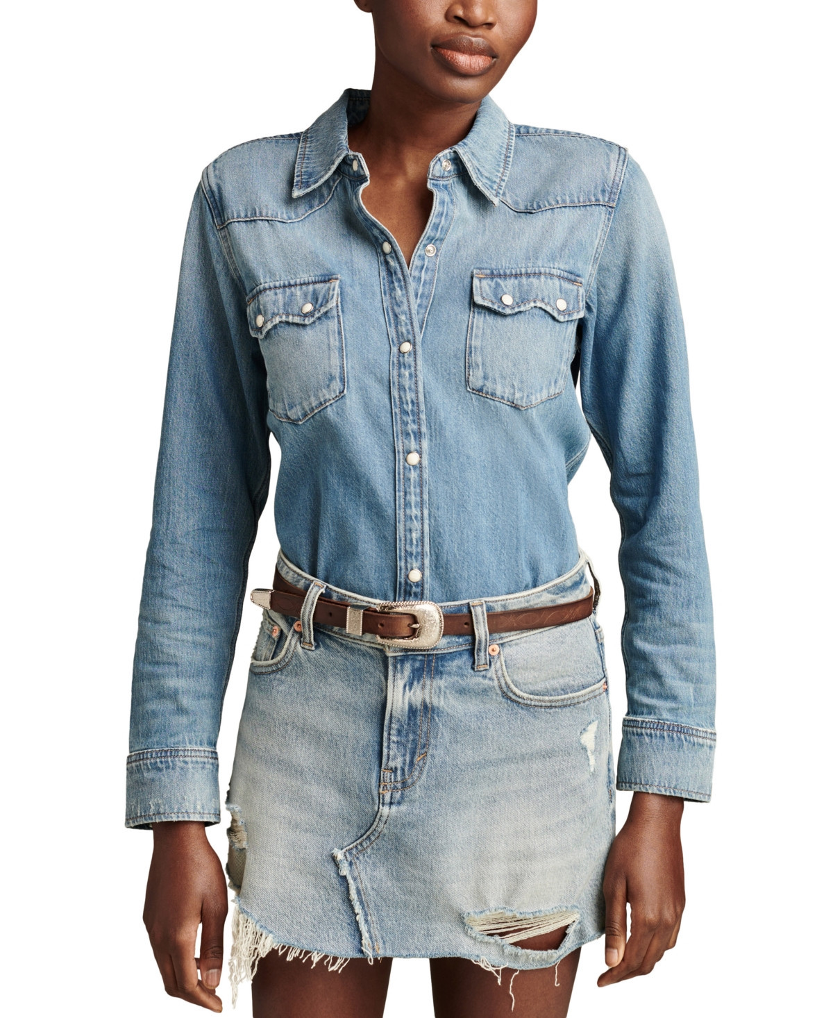 Lucky Brand Women's Denim Western Shirt - American Dream | Macy's