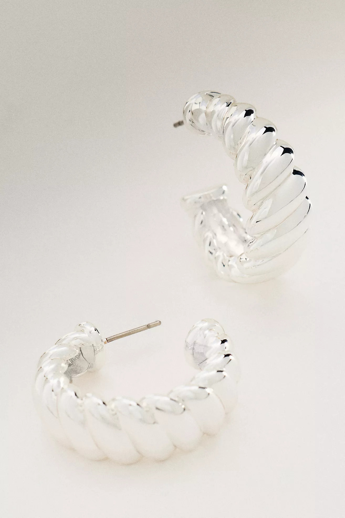 Ettika Modern Ribbed Hoop Earrings | Anthropologie (US)