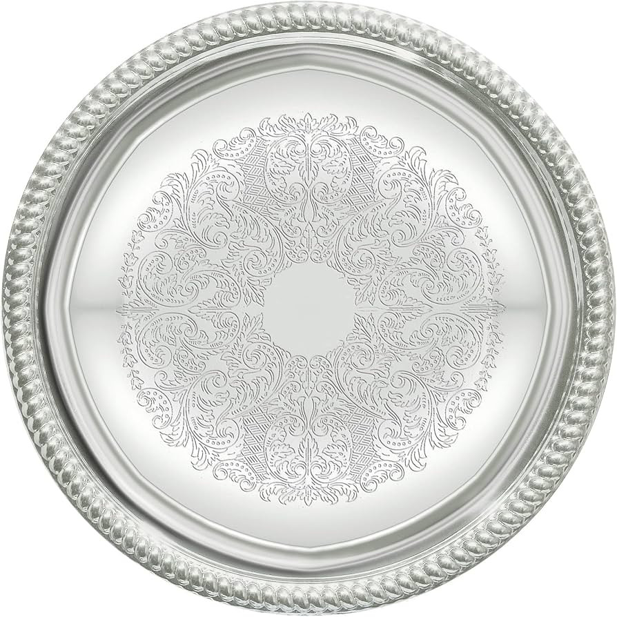 Winco CMT-14 Round Tray, 14-Inch, Chrome,Medium | Amazon (US)