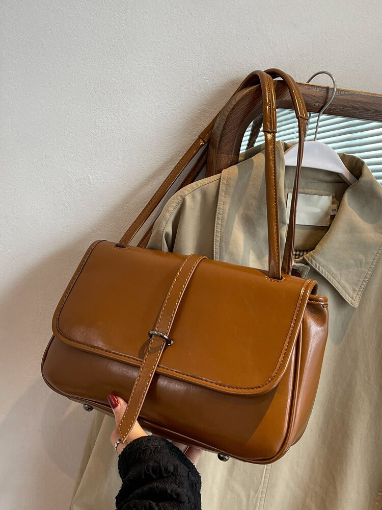 Studded Decor Flap Square Bag | SHEIN