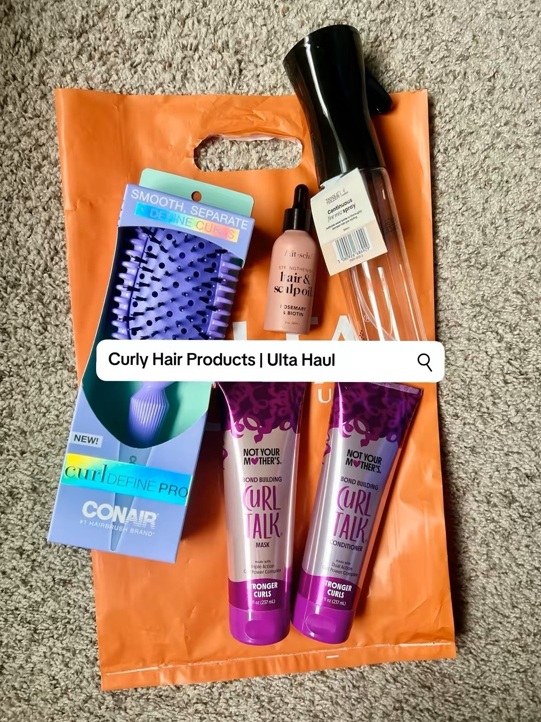 Fingers crossed these work well

What I got:
- Conair curl define pro brush
- Not Your Mother’s curl talk bond building conditioner and mask
- Kitsch strengthening hair & scalp oil
- Tangle Teezer US continuous fine mist spray bottle

#haircare #haircareroutine #ultahaul #hairtok #curlyhairroutine 

#LTKBeauty #LTKselfcare #LTKgrwm