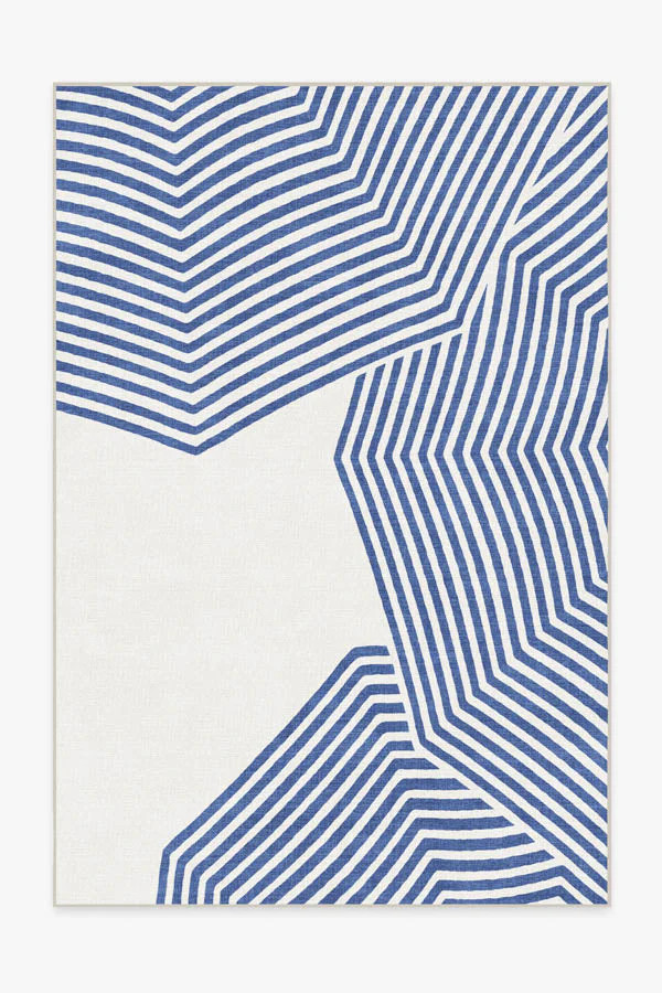 Gray Malin Outdoor Beach Club Navy & Ivory Rug | Ruggable | Ruggable