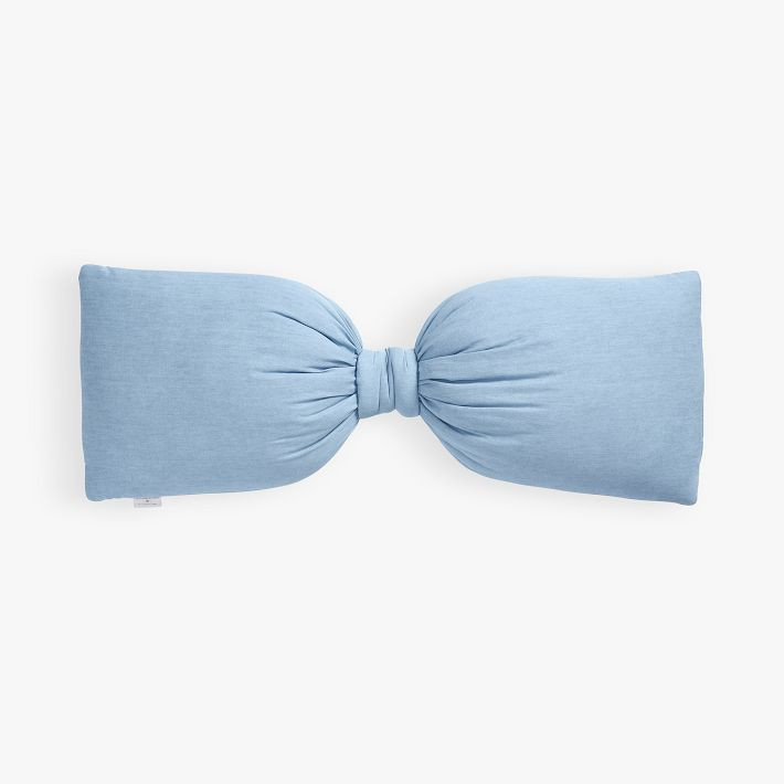 LoveShackFancy Oversized Bow Denim Pillow | Pottery Barn Teen