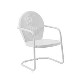 CROSLEY FURNITURE Griffith White Metal Outdoor Lounge Chair | The Home Depot