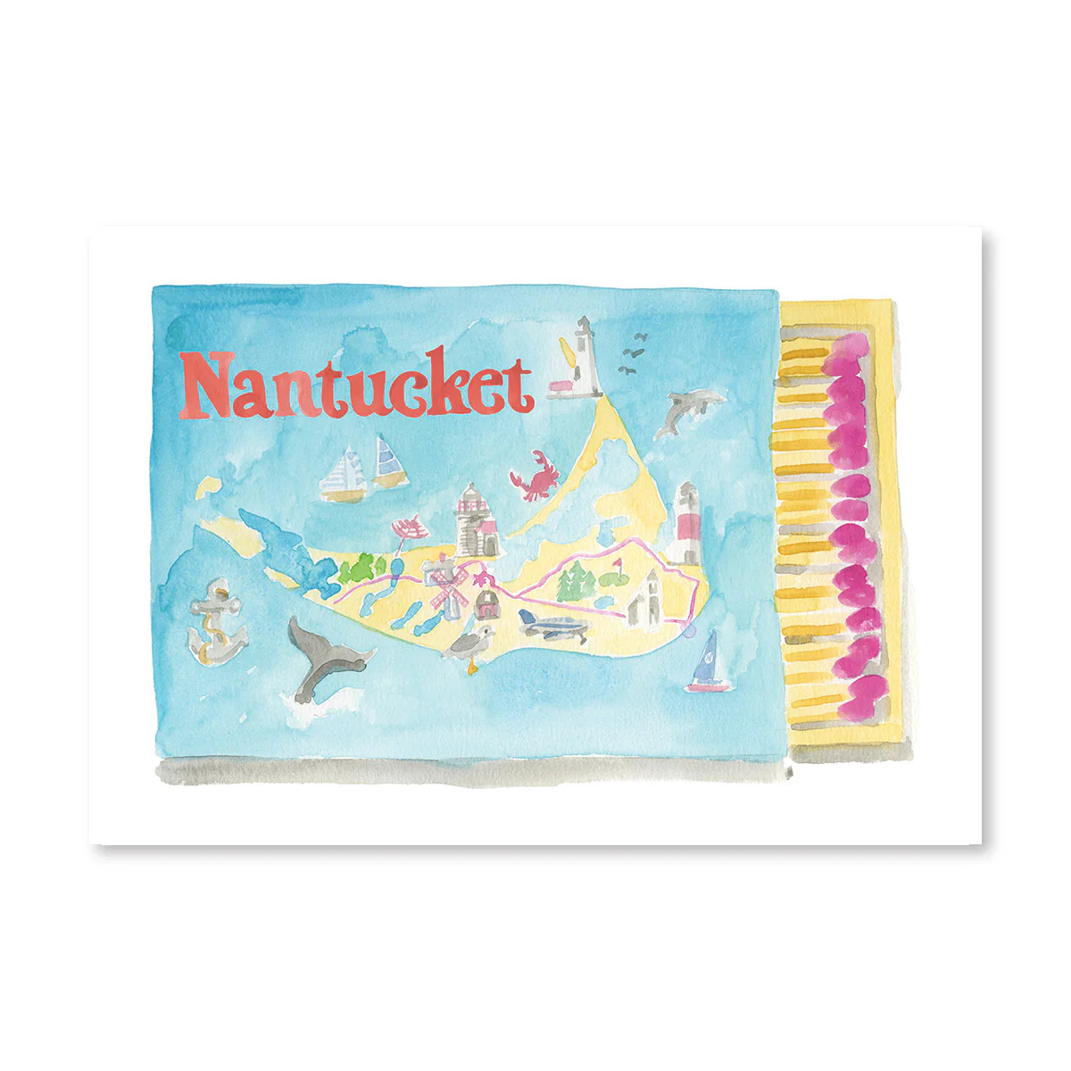 Nantucket Matchbook Art Print | Furbish Studio