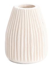 8in Wood Ridged Vase | Marshalls