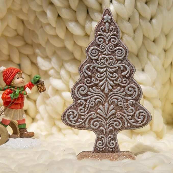 Braxio Gingerbread Christmas Tree Collectible Figurines - Village Gingerbread Fantastic Sequins C... | Amazon (US)