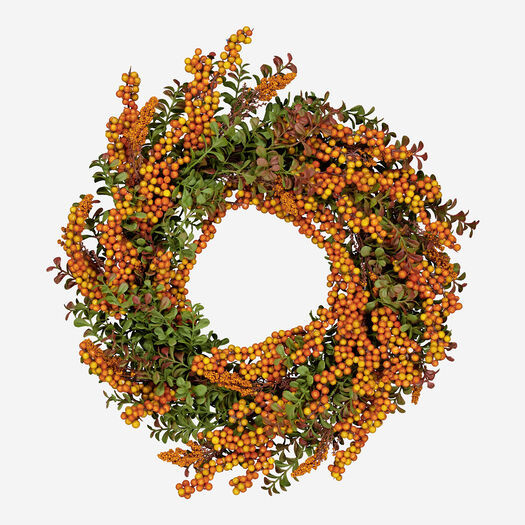 Multicoloured Berry Tealeaf Wreath 44x44cm | TK Maxx