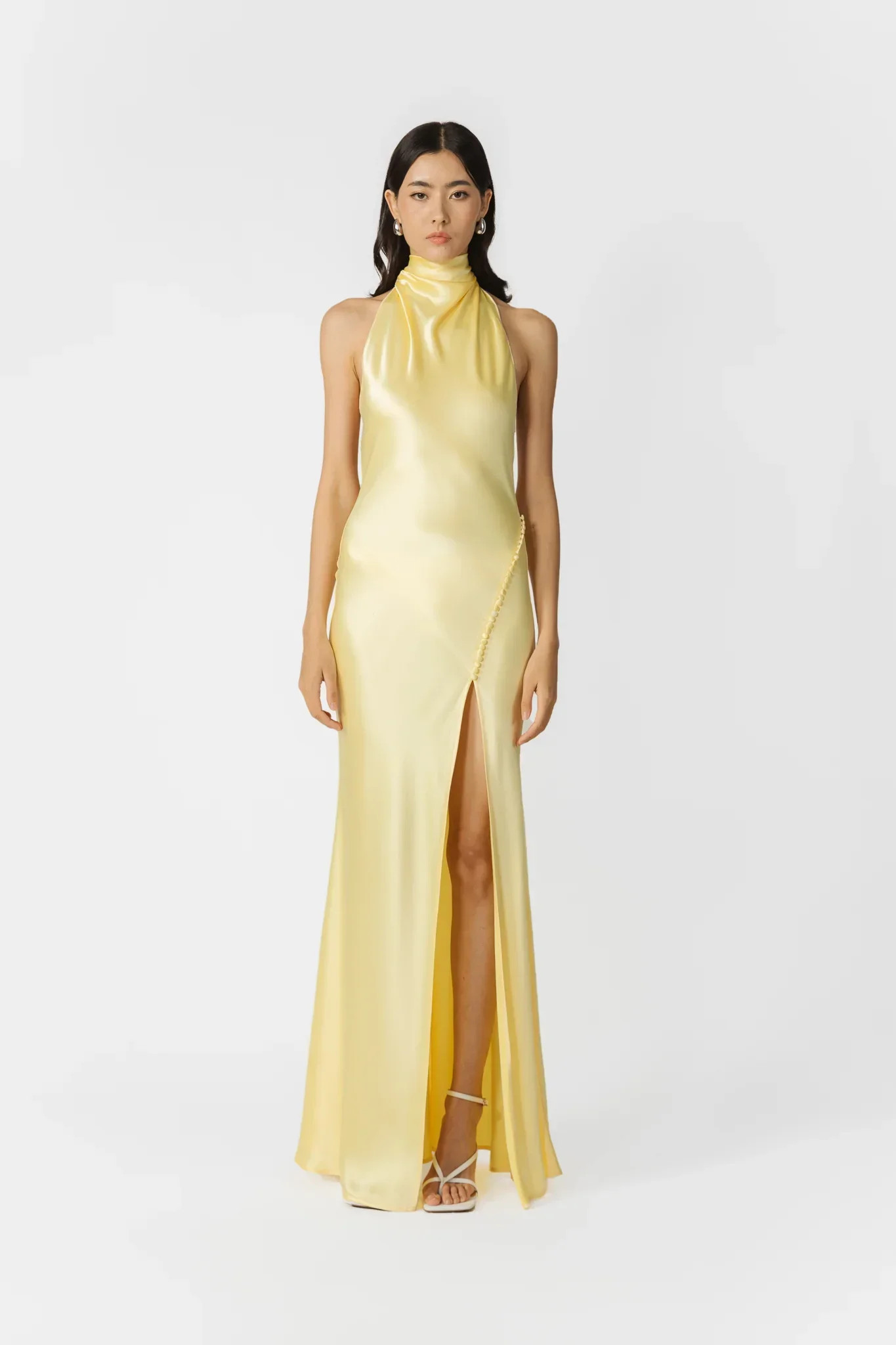 Penelope Backless Satin Gown | Sau Lee