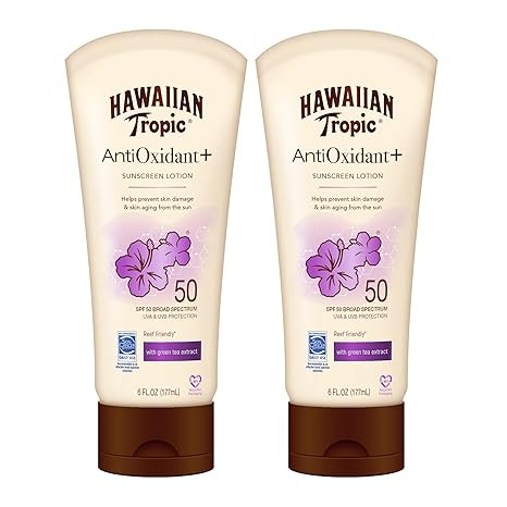 Hawaiian Tropic Antioxidant Sunscreen Lotion, SPF 50, 6oz - Twin Pack | Amazon (US)
