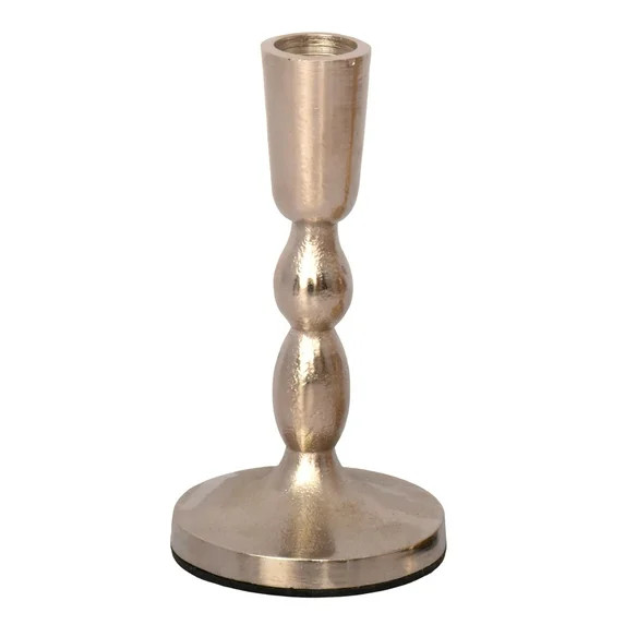 Silver Aluminum Finial Chrismas Taper Candle Holder, 5.75", by Holiday Time | Walmart (US)