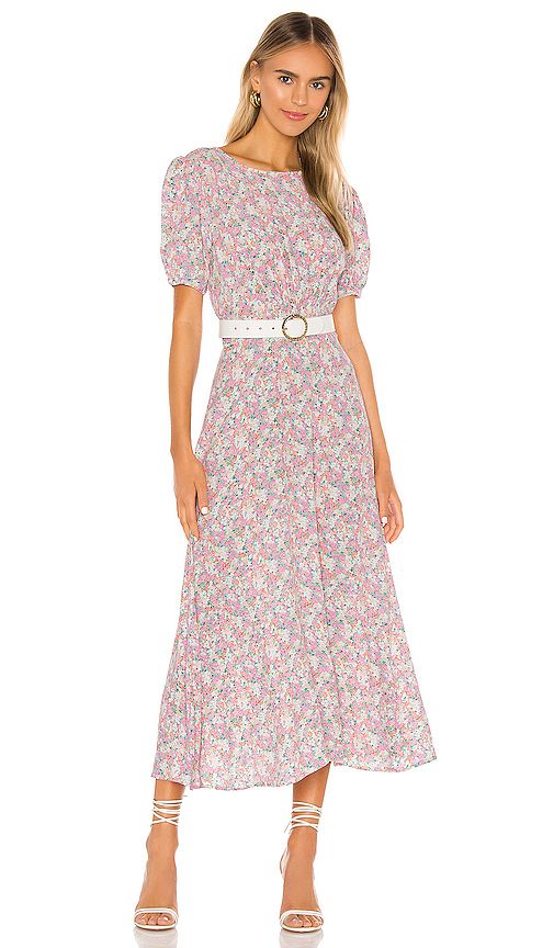FAITHFULL THE BRAND Beline Midi Dress in Pink. - size S (also in M,XS) | Revolve Clothing (Global)