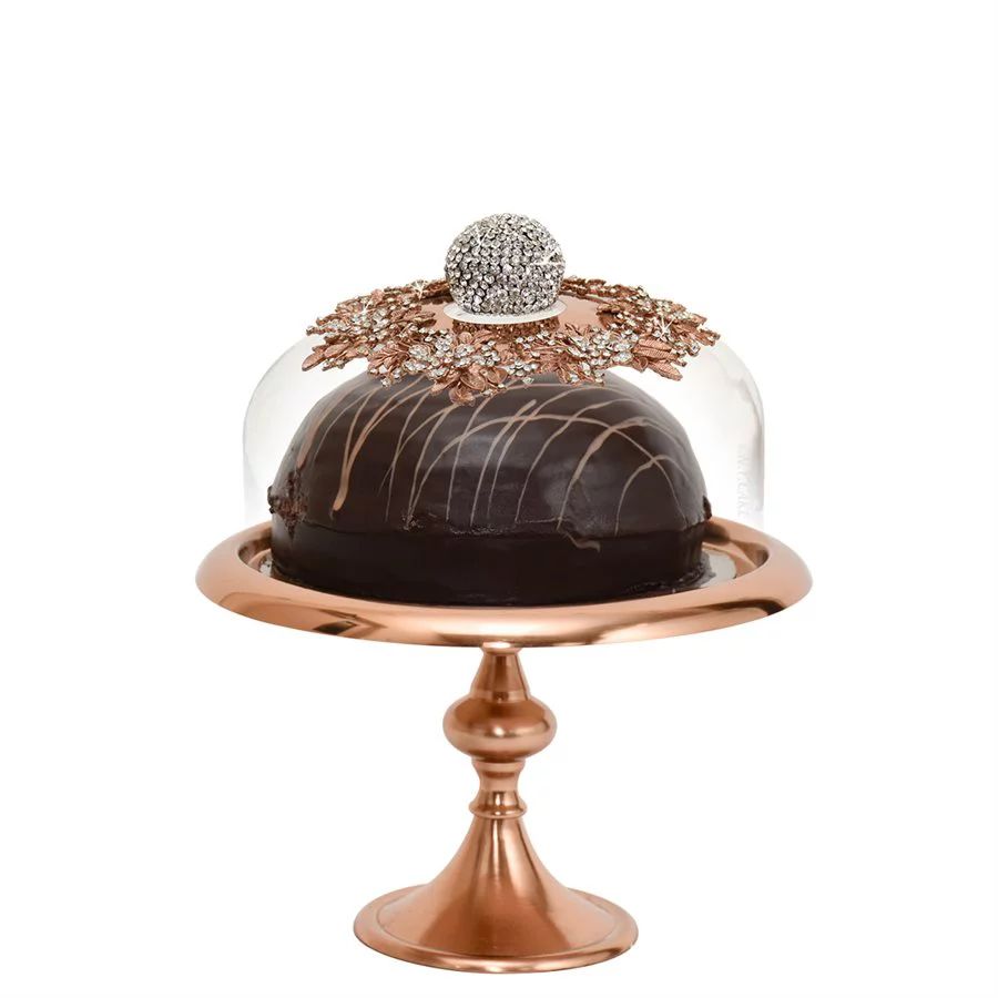 NY Cake Rose Gold Stand w / Jeweled Dome 10 1 / 2" | Walmart (US)