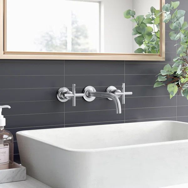 K-T14414-3-BN Purist Wall Mounted Bathroom Faucet | Wayfair North America
