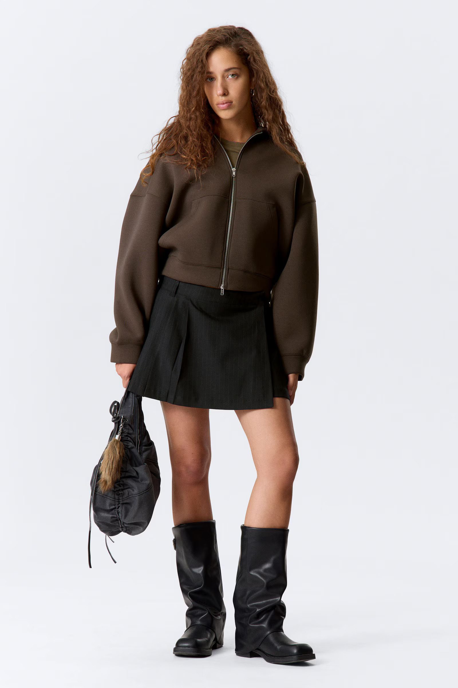Pleated Mini Suiting Skirt | Weekday