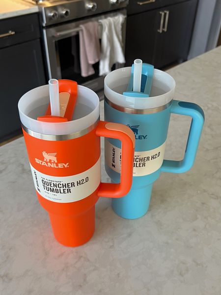 Stanley 40oz tumbler is back in stock in new colors Tigerlily & Pool - perfect for summer! Love these large tumblers- keeps me so hydrated! Love the handle, dishwasher safe, 40oz, keeps water cold for the whole day, fits in the car cup holder! 

#stanleypartner #stanleytumbler 

#LTKunder50