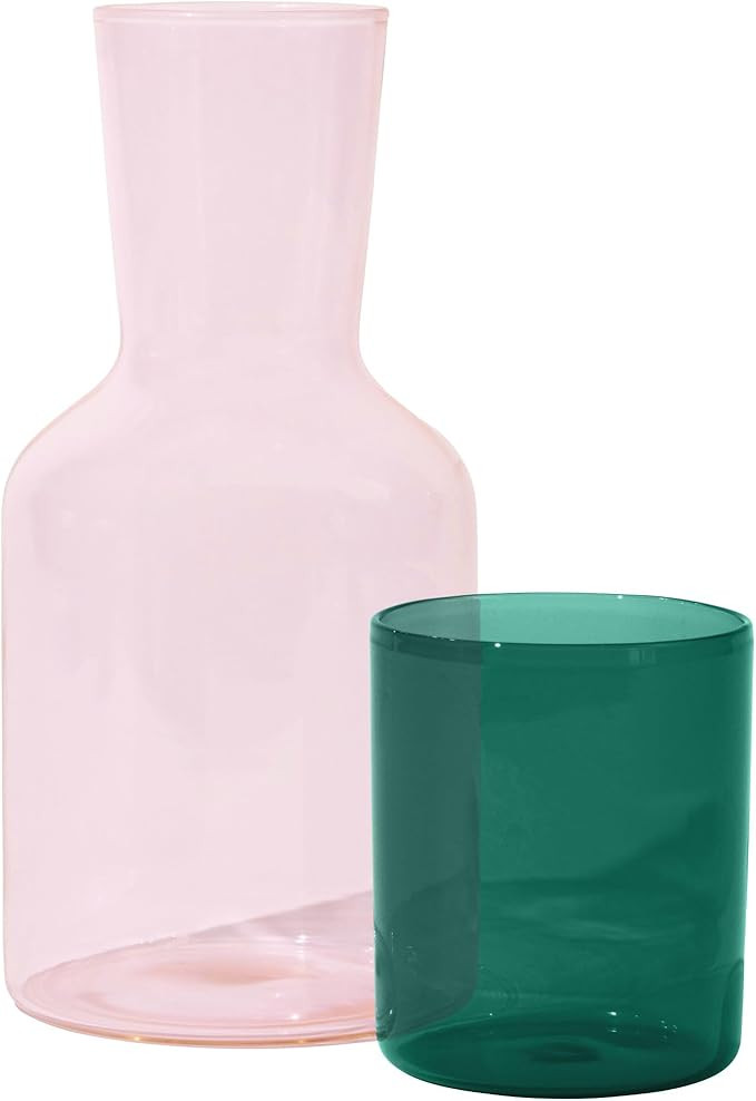 Glass Carafe and Cup Set | BPA Free, Dishwasher Safe, Durable & Lightweight | Ideal for Cold & Ho... | Amazon (US)