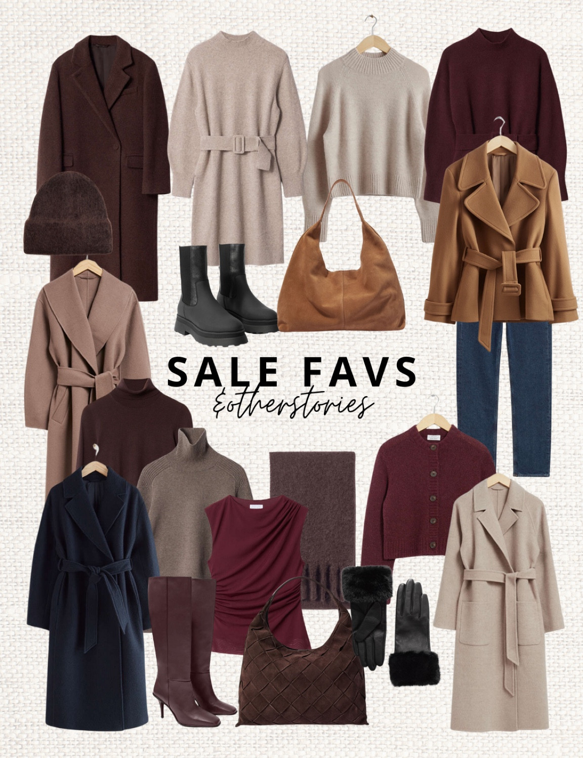 20% off of all items at & otherstories! This sale is so good! Especially their coats are such high-quality pieces you will never regret investing in 🫶🏼  

Cyber week, sales, Black Friday, navy wool coat, burgundy knit cardigan belt jacket, suede tote bag, will jumper, cashmere jumper, Chelsea boots, knit dress, belted knit dress,

#LTKSeasonal #LTKCyberWeek #LTKSaleAlert