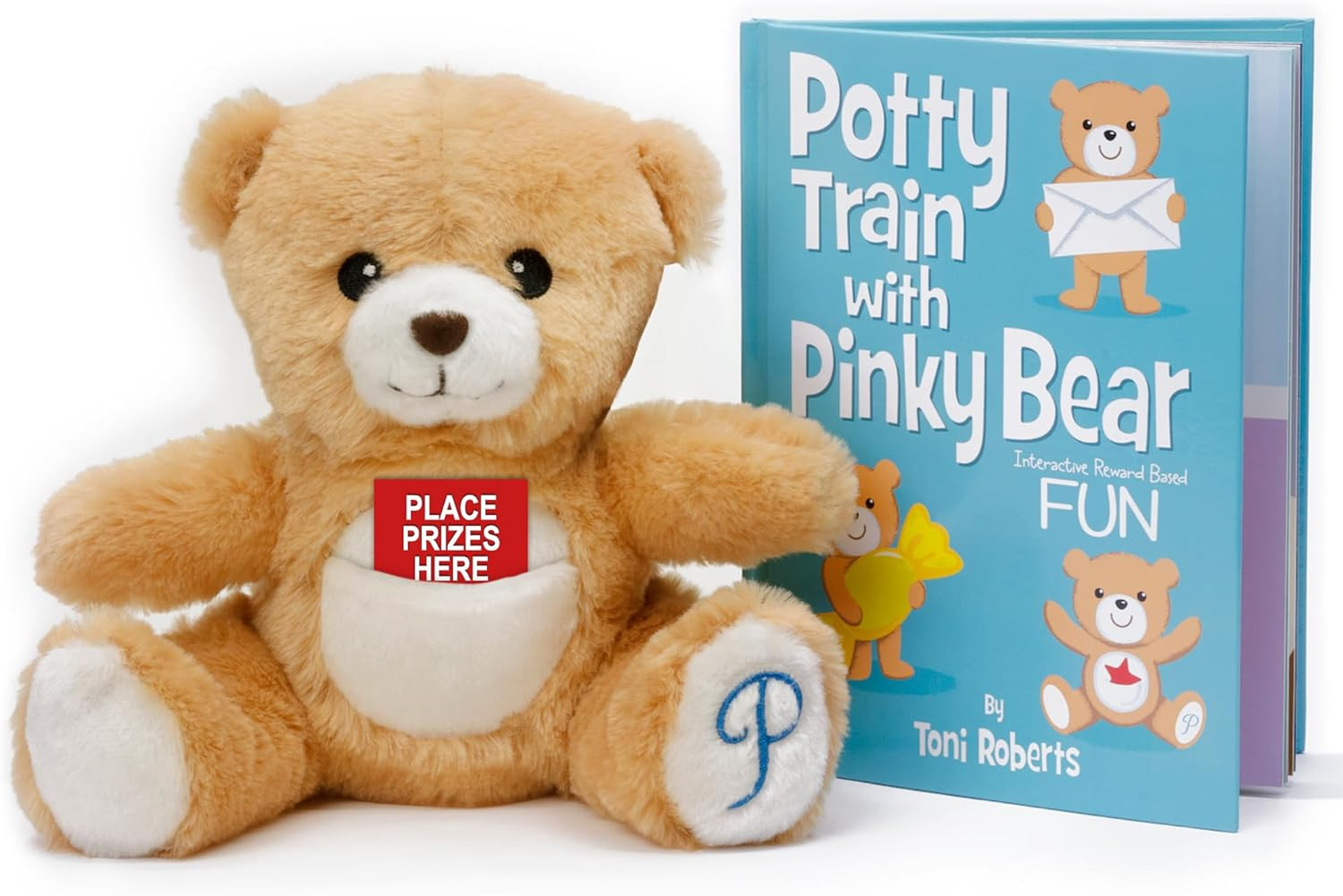 Potty Train with Pinky Bear, Reward Based Potty Training Bear w/Prize Pocket/Pouch & Childrens Bo... | Amazon (US)