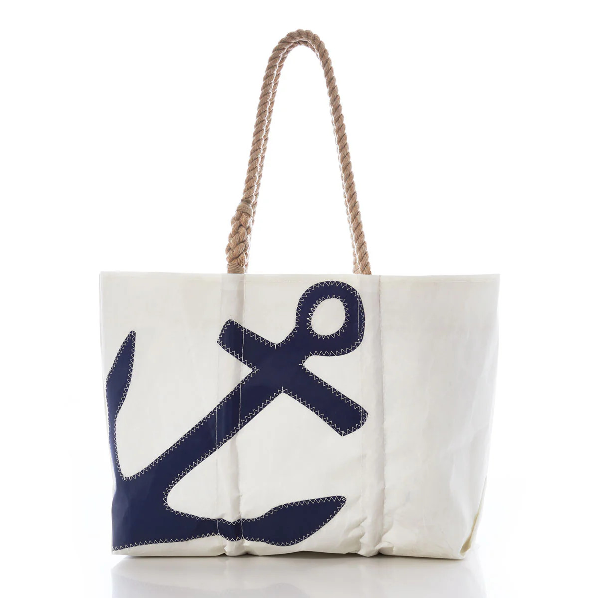Navy Anchor Large Tote with Hemp Rope | Sea Bags