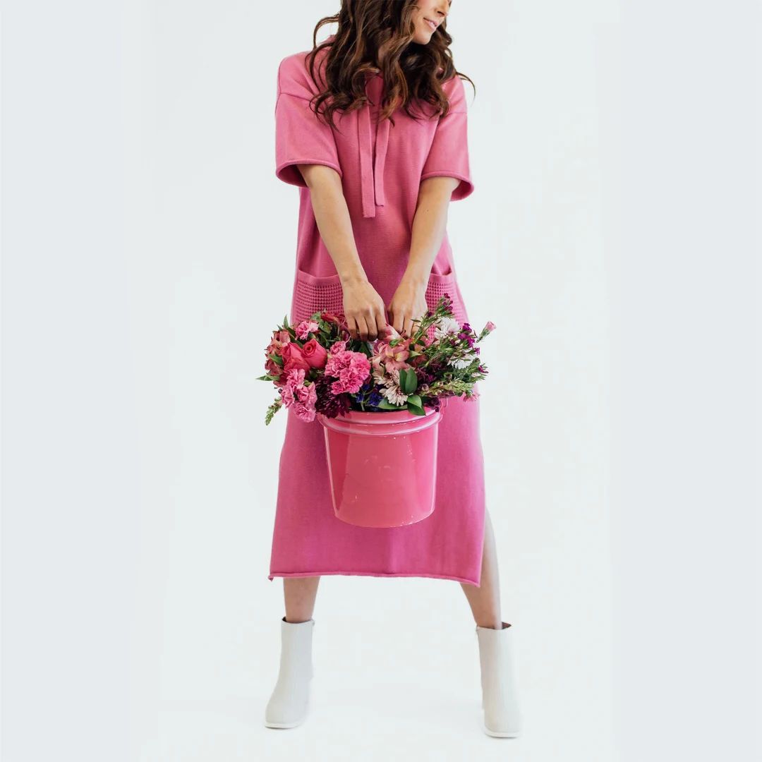 Cotton Hoodie Dress / Bubblegum Pink - Etsy | Etsy (US)