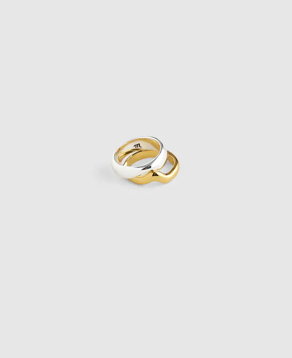 Mixed-Metal Notched Stacking Ring Set | Madewell | Madewell