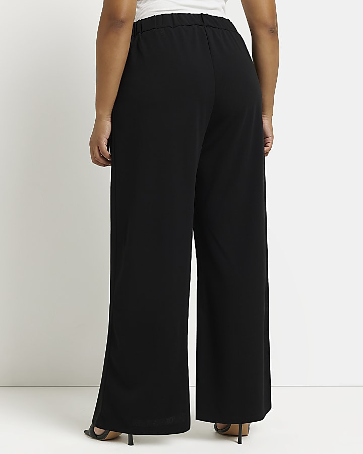 Plus black wide leg trousers | River Island (UK & IE)