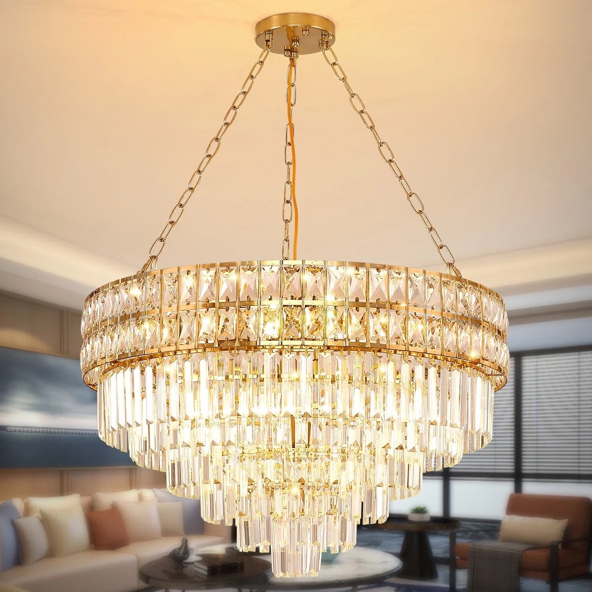 This crystal empire chandelier features cascading crystal accents and a timeless tiered silhouette that brings dramatic elegance and radiant light to dining rooms, foyers, and elevated living spaces. ON SALE and under $300. 

Size shown: 42.5" H x 29.5" W x 29.5" D (price point at $269.99). 

Keywords:

* crystal empire chandelier
* crystal chandelier
* luxury chandelier
* statement lighting fixture
* dining room chandelier
* elegant ceiling light
* glam chandelier
* crystal ceiling lighting
* grand entryway lighting
* luxury dining room decor
* modern classic interiors
* elegant home lighting
* upscale interior design
* architectural lighting
* curated luxury interiors
* statement home decor
* European glam aesthetic
* timeless elegance
* luxury home style
* sophisticated interiors
* old world glamour
* elevated living space
* refined home decor
* designer inspired interiors

#LTKHome #LTKSeasonal #LTKSaleAlert