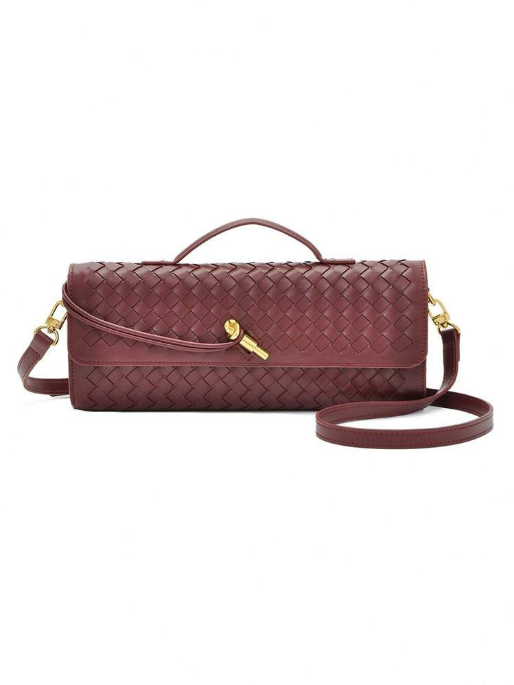 New Arrival Woven Shoulder Bag/Crossbody Bag, Fashionable Long Clutch Purse, Suitable For Spring/Summer | SHEIN