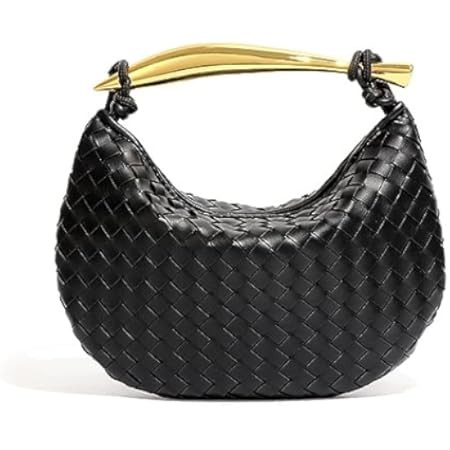 Bisadon Woven Leather Handbag Fashion Dumpling Bag Evening Bag for Women Hobo Bag Knotted Clutch ... | Amazon (US)