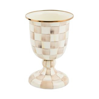 MacKenzie-Childs Mocha Check Pedestal Vase  | Bloomingdale's Home | Bloomingdale's (US)