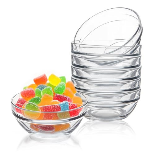 Farielyn-X 3.5in 4oz Small Glass Bowls, Mini Glass Containers, Ramekins, Prep, Pinch Bowl, Stackable Condiment Containers, for Prep, Dips, Nuts, Snacks, Candy Meal Prep Bowls, Dessert Bowls | Amazon (US)