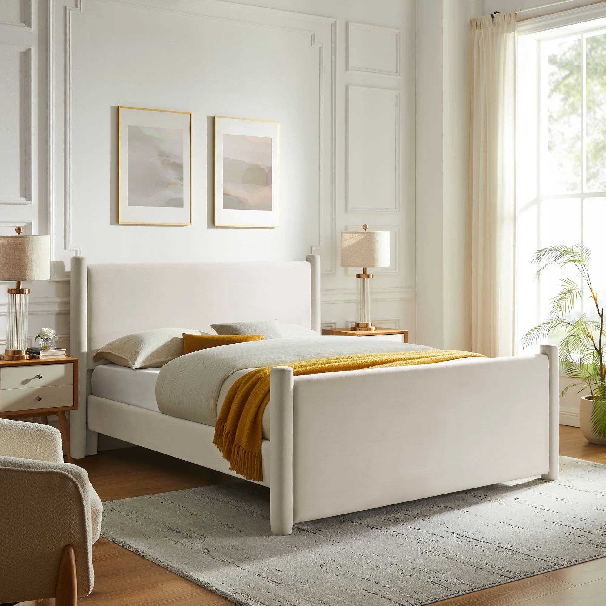 Rael Performance Velvet Platform Bed | Wayfair North America