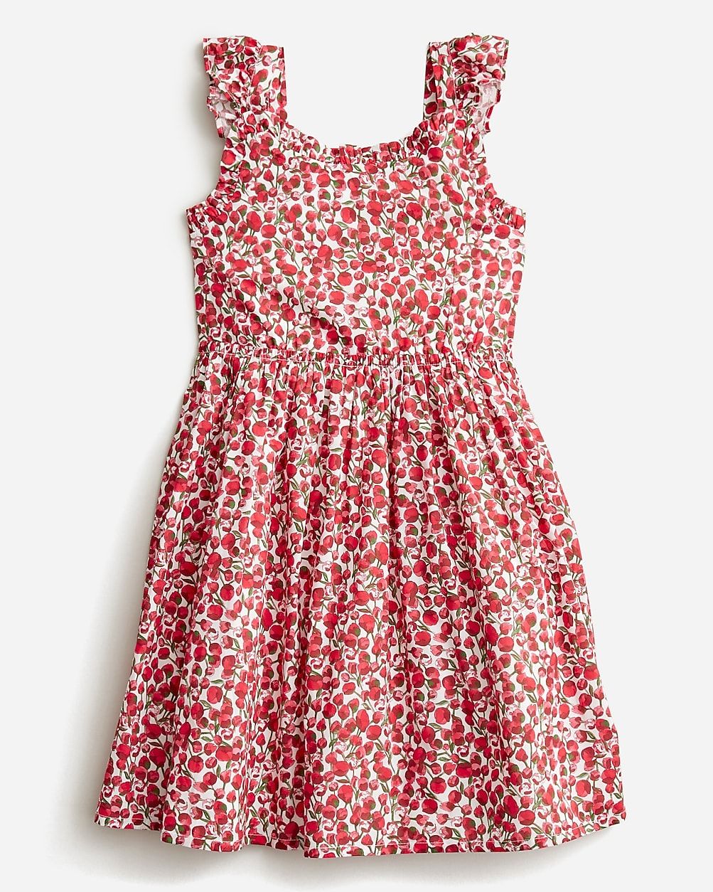 Girls' flutter-sleeve dress in Liberty® Eliza's Red fabric | J.Crew US