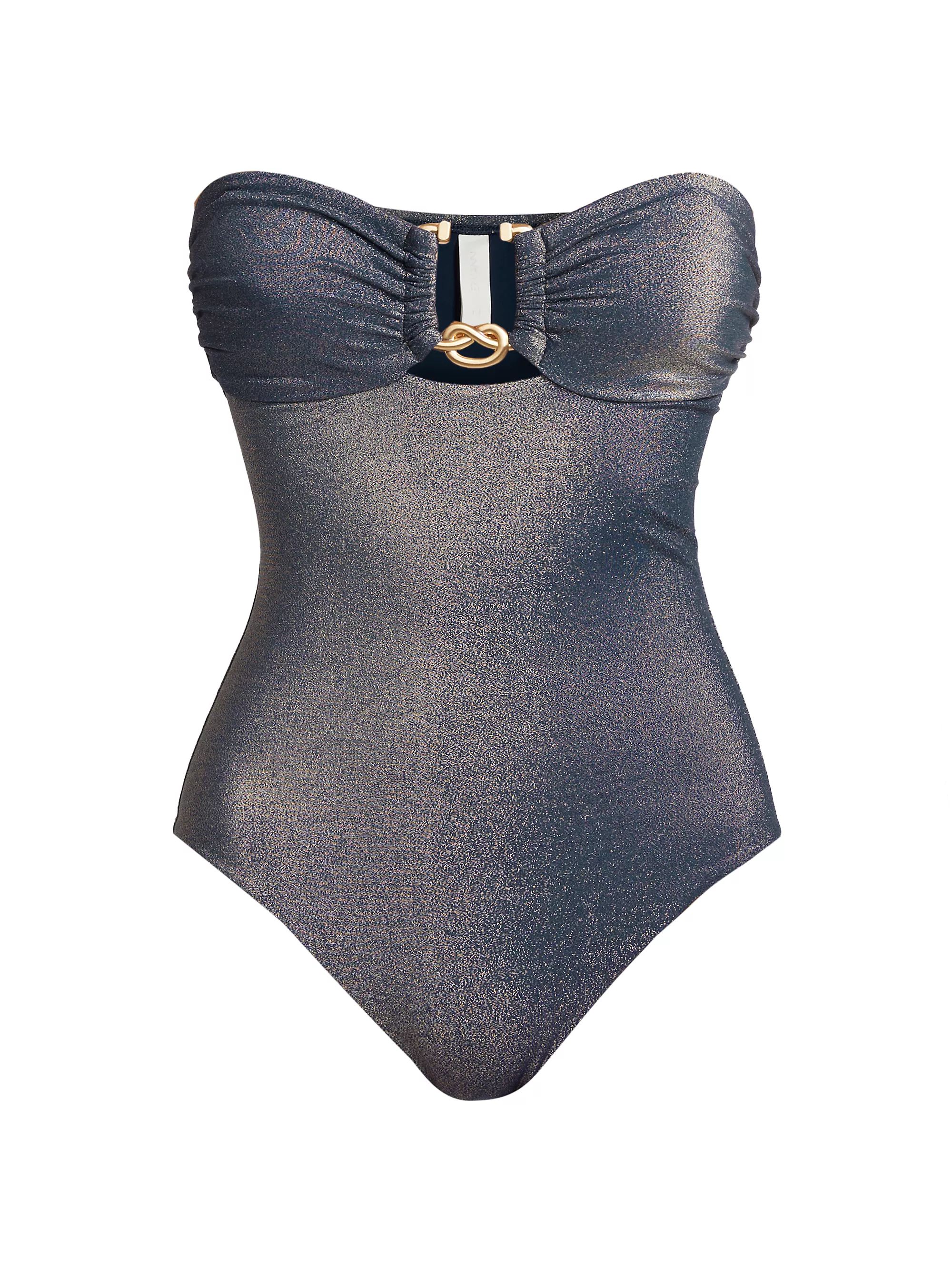 Ottie Lurex Knot Trim One-Piece Swimsuit | Saks Fifth Avenue