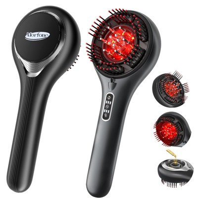 Morfone scalp massager and liquid applicator with red light electric scalp massage comb. 6 EMS roller balls + 650nm red light massage comb. | Target