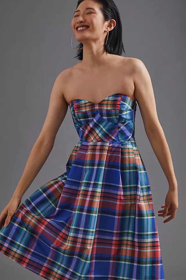 Maeve Plaid A-Line Mini Dress | Anthropologie (US)