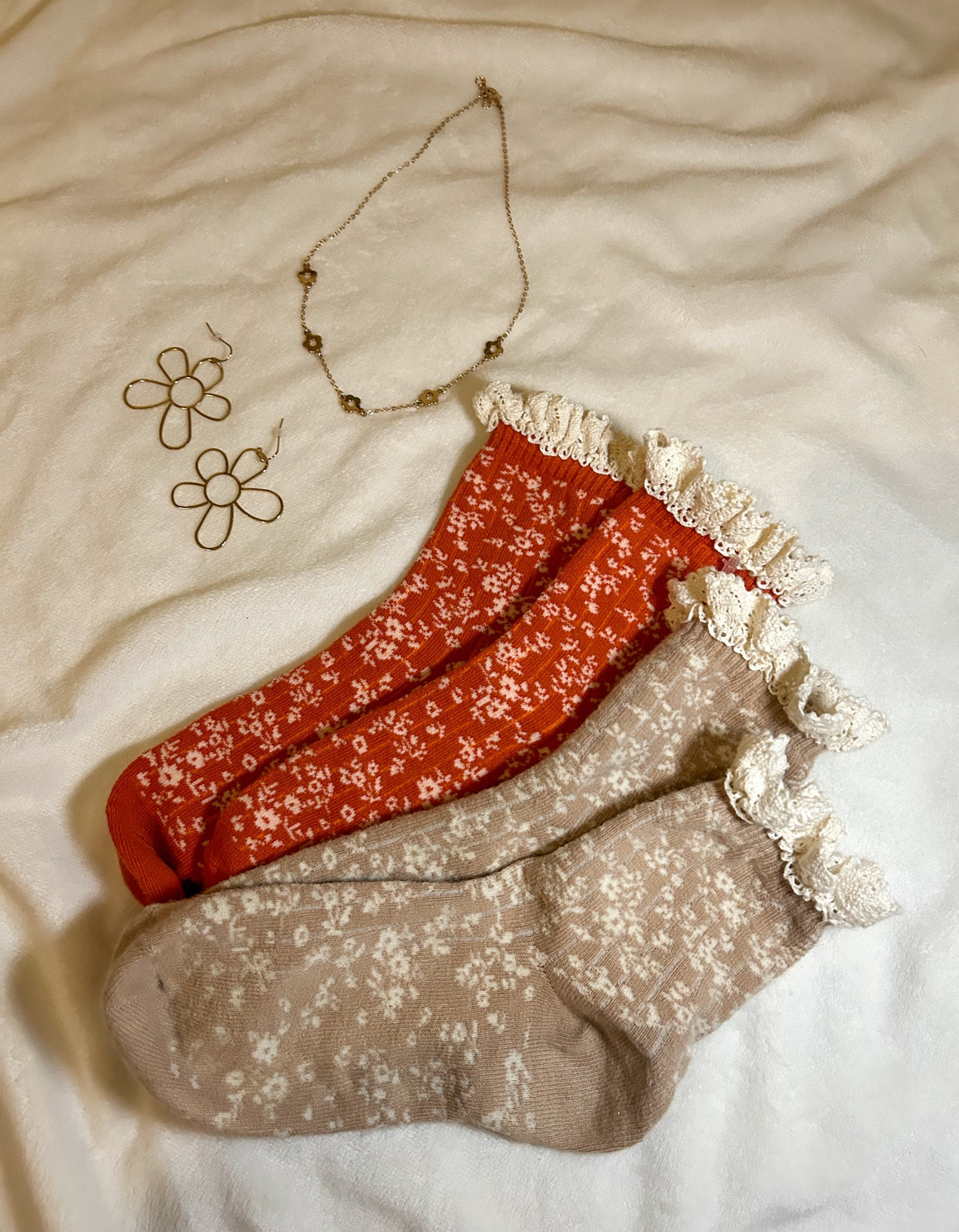 Cute accessories.

Ruffle socks. Boyfriend socks. Cozy. Flower. Flower earrings. Flower necklace. Simple. Gift idea.

#LTKSeasonal #LTKfindsunder50 #LTKGiftGuide
